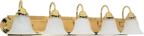 Nuvo Lighting 60/331 Ballerina 5 Light 36 Inch Vanity with Alabaster Glass Bell Shades