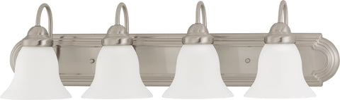 Nuvo Lighting 60/3324 BALLERINA ES 4 light 30 Inch VANITY BRUSHED NICKEL/FROSTED GLASS