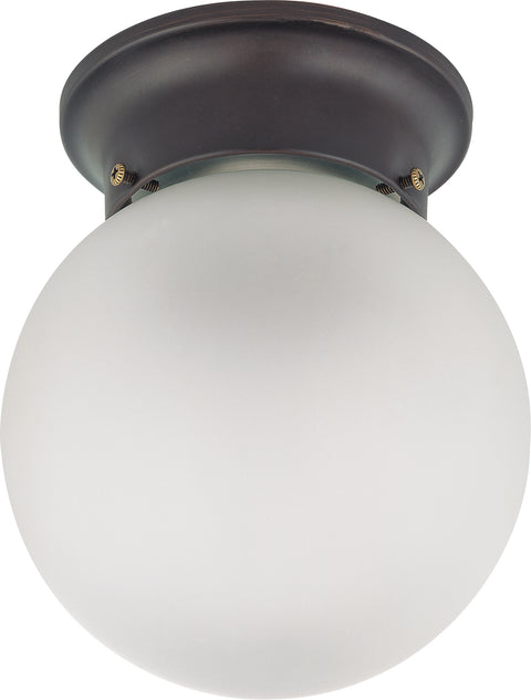 Nuvo Lighting 60/3344 1LIGHT ES 6 Inch BALL CEILING  MAHOGANY BRONZE/FROSTED GLASS