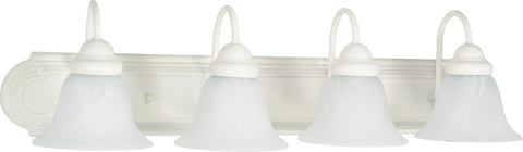 Nuvo Lighting 60/334 Ballerina 4 Light 30 Inch Vanity with Alabaster Glass Bell Shades