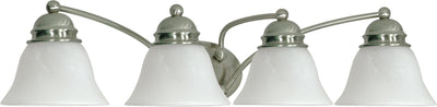Nuvo Lighting 60/343 Empire 4 Light 29 Inch Vanity with Alabaster Glass Bell Shades