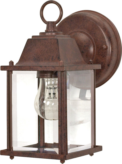 Nuvo Lighting 60/3464 1 Light 8 5/8 Inch Wall Mount Sconce Lantern Cube Lantern with Clear Beveled Glass Color retail packaging