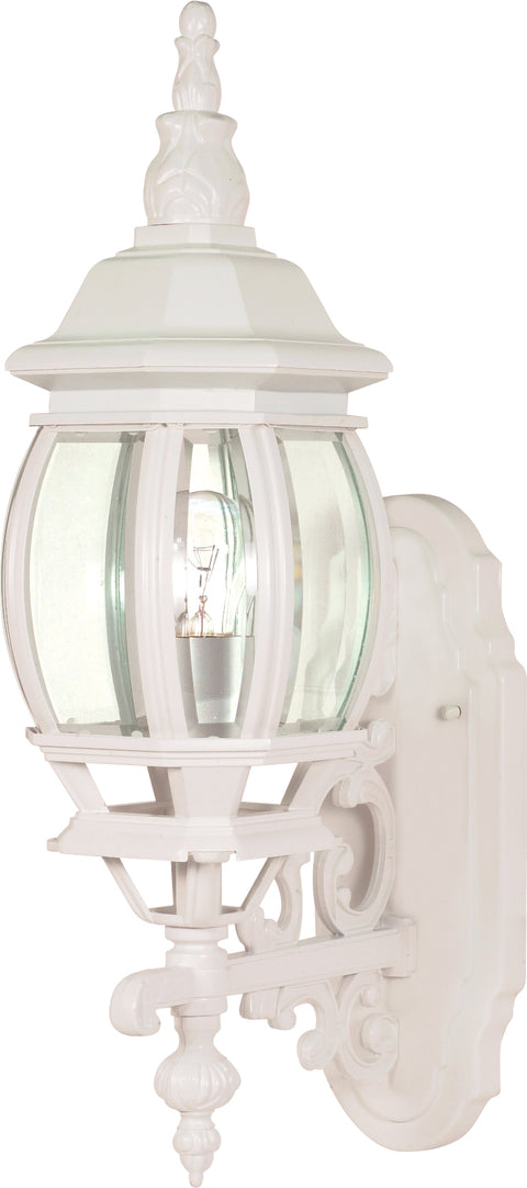 Nuvo Lighting 60/3467 Central Park 1 Light 20 Inch Wall Mount Sconce Lantern with Clear Beveled Glass Color retail packaging