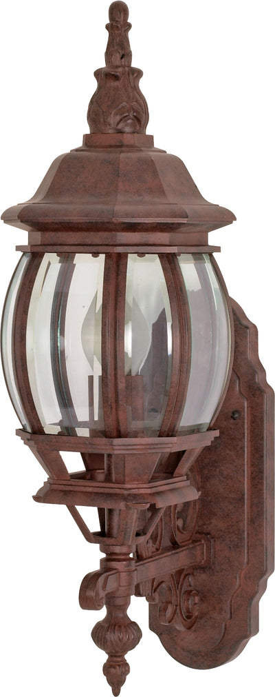 Nuvo Lighting 60/3468 Central Park 1 Light 20 Inch Wall Mount Sconce Lantern with Clear Beveled Glass Color retail packaging