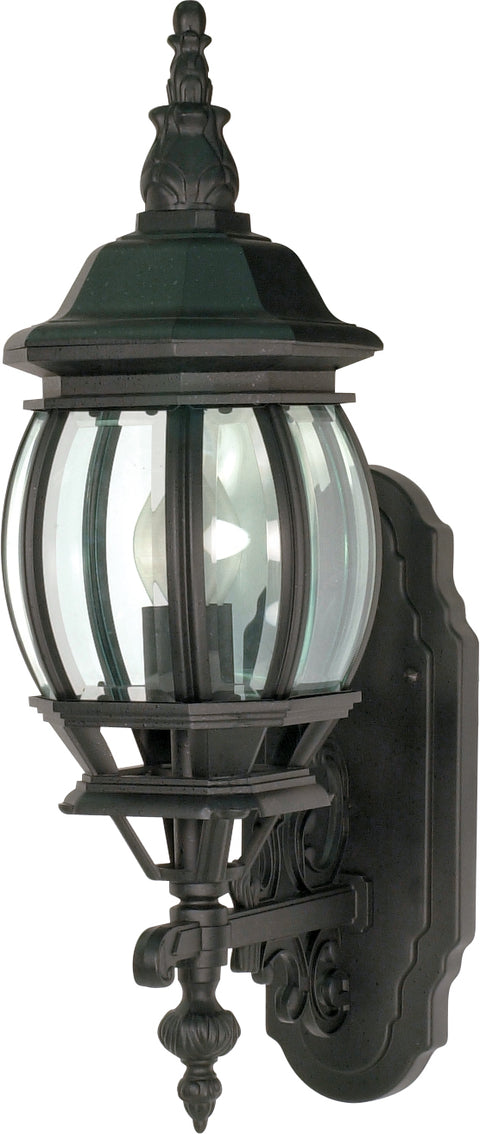 Nuvo Lighting 60/3469 Central Park 1 Light 20 Inch Wall Mount Sconce Lantern with Clear Beveled Glass Color retail packaging