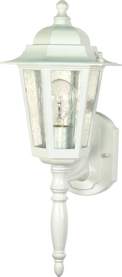 Nuvo Lighting 60/3470 Cornerstone 1 Light 18 Inch Wall Mount Sconce Lantern with Clear Seed Glass Color retail packaging