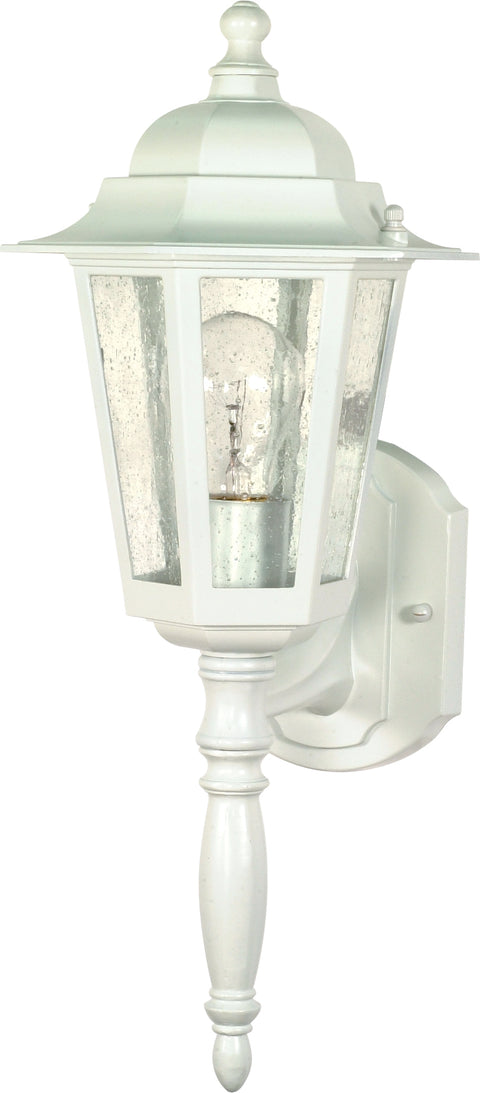 Nuvo Lighting 60/3470 Cornerstone 1 Light 18 Inch Wall Mount Sconce Lantern with Clear Seed Glass Color retail packaging