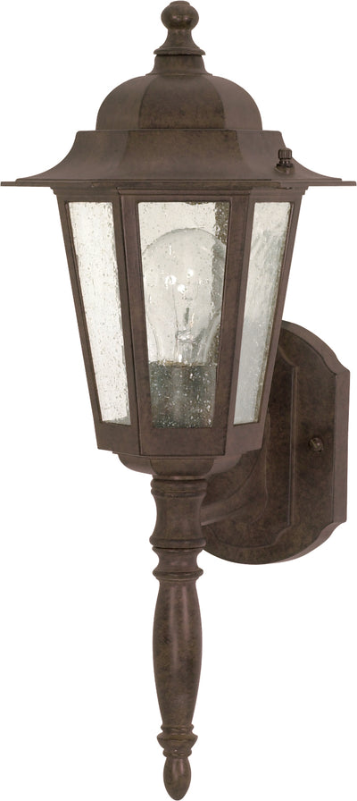 Nuvo Lighting 60/3471 Cornerstone 1 Light 18 Inch Wall Mount Sconce Lantern with Clear Seed Glass Color retail packaging