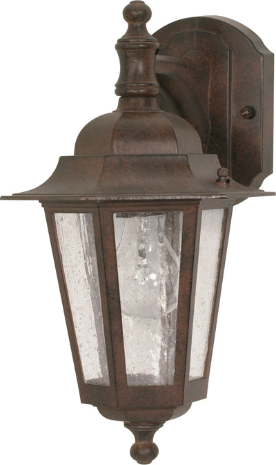 Nuvo Lighting 60/3474 Cornerstone 1 Light 13 Inch Wall Mount Sconce Lantern Arm Down with Clear Seed Glass Color retail packaging