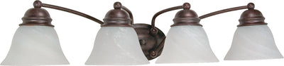 Nuvo Lighting 60/347 Empire 4 Light 29 Inch Vanity with Alabaster Glass Bell Shades