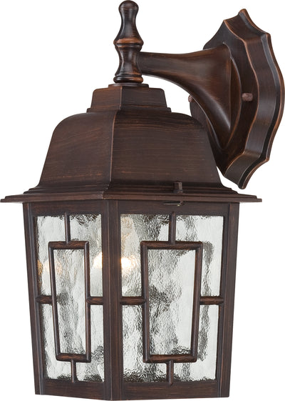Nuvo Lighting 60/3485 Banyan 1 Light 12 Inch Outdoor Wall Mount Sconce with Clear Water Glass Color retail packaging