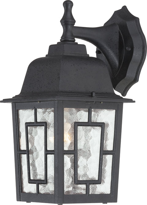 Nuvo Lighting 60/3486 Banyan 1 Light 12 Inch Outdoor Wall Mount Sconce with Clear Water Glass Color retail packaging