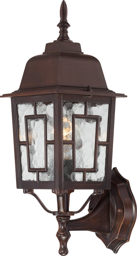Nuvo Lighting 60/3488 Banyan 1 Light 17 Inch Outdoor Wall Mount Sconce with Clear Water Glass Color retail packaging