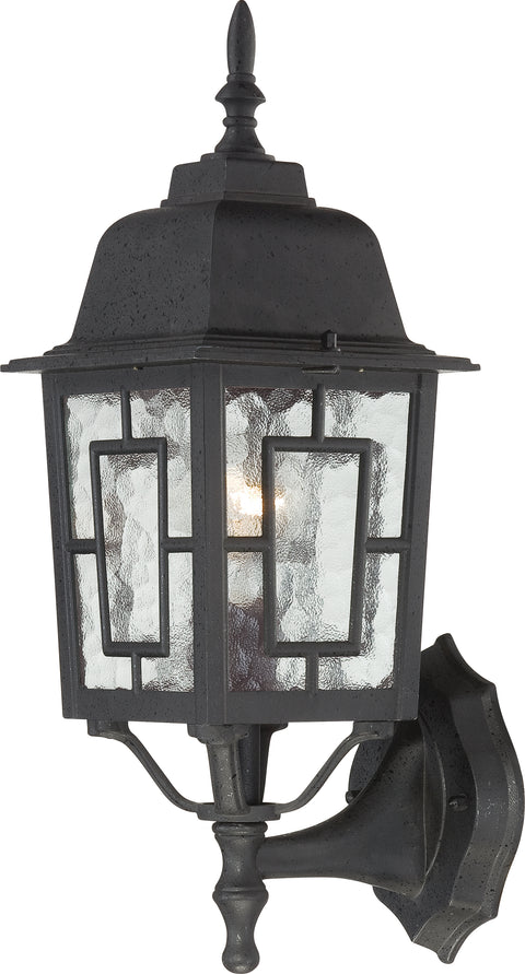 Nuvo Lighting 60/3489 Banyan 1 Light 17 Inch Outdoor Wall Mount Sconce with Clear Water Glass Color retail packaging