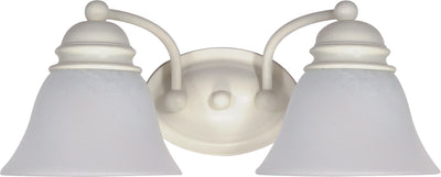 Nuvo Lighting 60/353 Empire 2 Light 15 Inch Vanity with Alabaster Glass Bell Shades