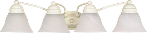 Nuvo Lighting 60/355 Empire 4 Light 29 Inch Vanity with Alabaster Glass Bell Shades