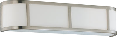 Nuvo Lighting 60/3803 ODEON ES 3 LIGHT WALL SCONCE BRUSHED NICKEL/WHITE GLASS