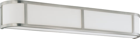 Nuvo Lighting 60/3804 ODEON ES 4 LIGHT WALL SCONCE BRUSHED NICKEL/WHITE GLASS