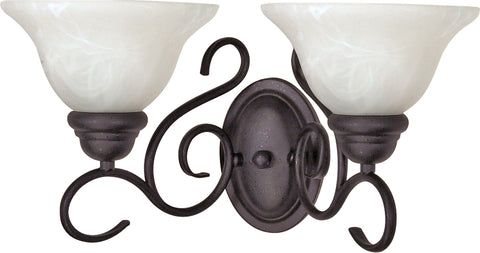 Nuvo Lighting 60/388 Castillo 2 Light 18 Inch Wall Mount Sconce Fixture with Alabaster Swirl Glass