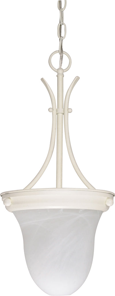 Nuvo Lighting 60/397 1 light BELL PENDANT  TXT WHITE/ALABASTER GLASS
