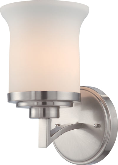 Nuvo Lighting 60/4101 HARMONY 1 LIGHT VANITY BRUSHED NICKEL/SATIN WHITE GLS