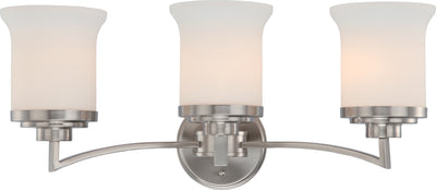 Nuvo Lighting 60/4103 HARMONY 3 LIGHT VANITY BRUSHED NICKEL/SATIN WHITE GLS