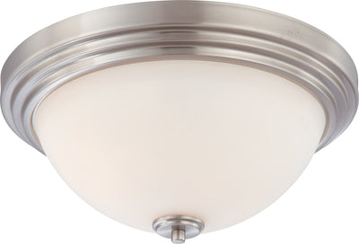 Nuvo Lighting 60/4112 HARMONY 3 LIGHT FLUSH DOME BRUSHED NICKEL/SATIN WHITE GLS