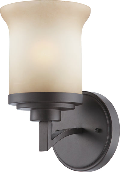 Nuvo Lighting 60/4121 HARMONY 1 LIGHT VANITY DARK CHOCOLATE BRZ/SAFFRON GLS