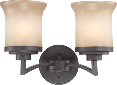 Nuvo Lighting 60/4122 HARMONY 2 LIGHT VANITY DARK CHOCOLATE BRZ/SAFFRON GLS