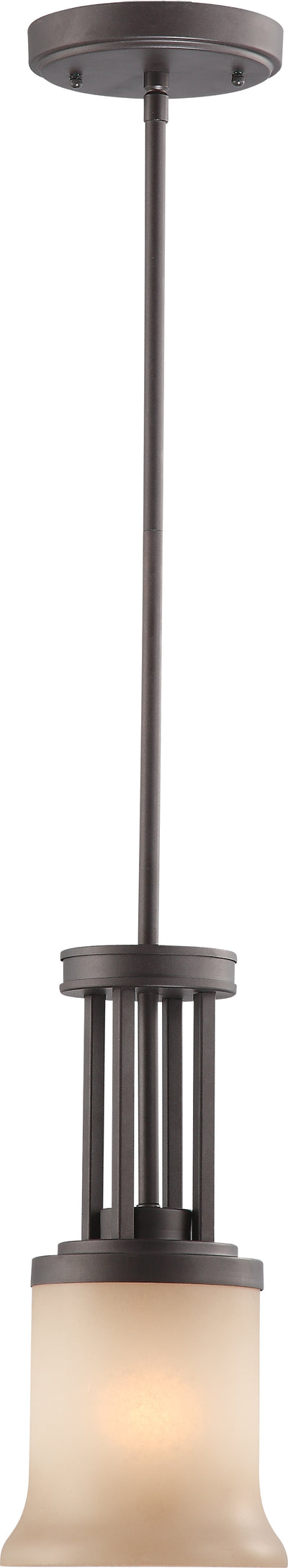 Nuvo Lighting 60/4128 HARMONY 1 LIGHT MINI PENDANT DARK CHOCOLATE BRZ/SAFFRON GLS