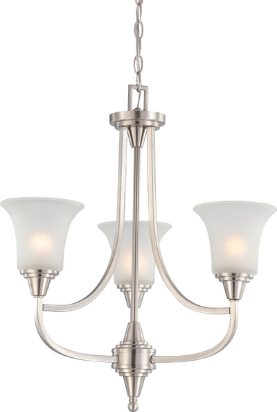 Nuvo Lighting 60/4145 Surrey 3 Light Chandelier with Frosted Glass