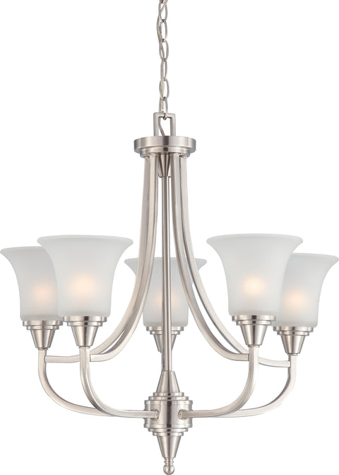 Nuvo Lighting 60/4146 Surrey 5 Light Chandelier with Frosted Glass