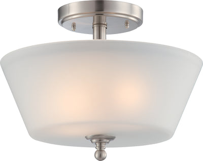 Nuvo Lighting 60/4151 Surrey 2 Light Semi Flush Fixture with Frosted Glass