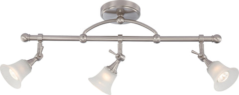 Nuvo Lighting 60/4154 Surrey 3 Light Fixed Track Bar with Frosted Glass (3) 50W Halogen Lamps Included