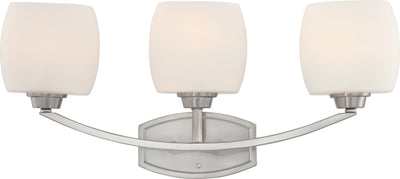 Nuvo Lighting 60/4183 Helium 3 Light Vanity Fixture with Satin White Glass