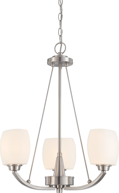 Nuvo Lighting 60/4185 Helium 3 Light Chandelier with Satin White Glass