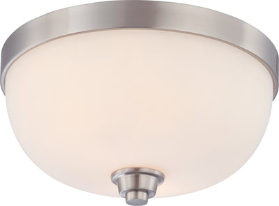 Nuvo Lighting 60/4192 Helium 2 Light Flush Dome Fixture with Satin White Glass