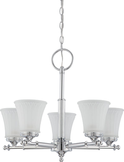 Nuvo Lighting 60/4265 Teller 5 Light Chandelier with Frosted Etched Glass