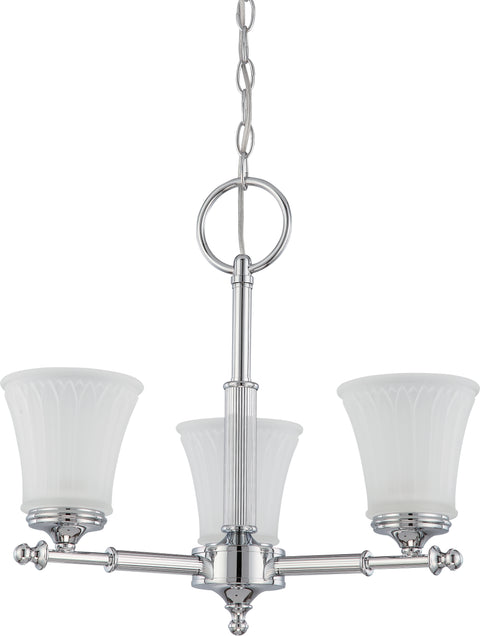 Nuvo Lighting 60/4266 Teller 3 Light Chandelier with Frosted Etched Glass