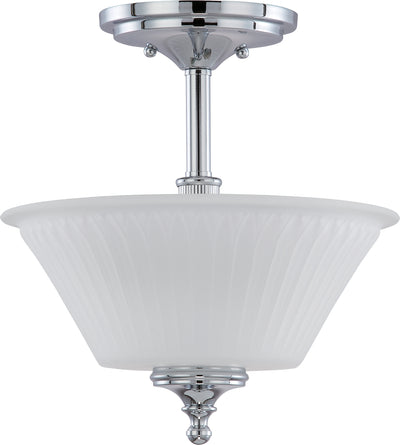 Nuvo Lighting 60/4268 Teller 2 Light Semi Flush Fixture with Frosted Etched Glass