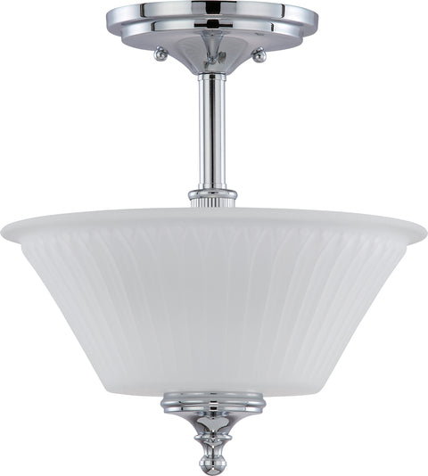Nuvo Lighting 60/4268 Teller 2 Light Semi Flush Fixture with Frosted Etched Glass