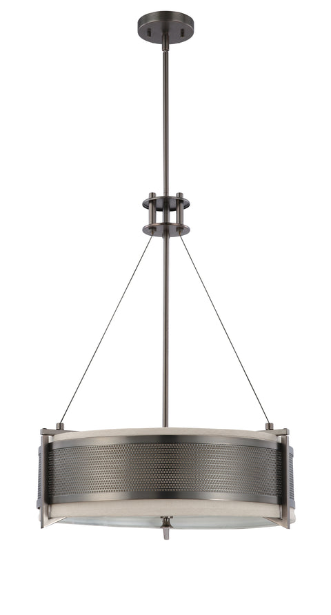 Nuvo Lighting 60/4433 Diesel 4 Light Round Pendant with Khaki Fabric Shade