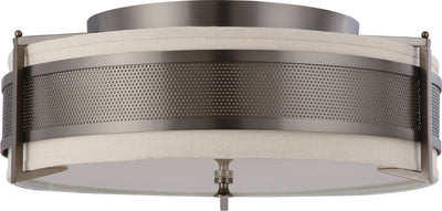 Nuvo Lighting 60/4437 Diesel 4 Light Large Flush with Khaki Fabric Shade