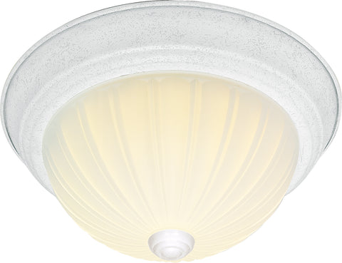 Nuvo Lighting 60/444 ES 2 light 13W 13 Inch MELON DOME WHITE/FROSTED MELON GLASS