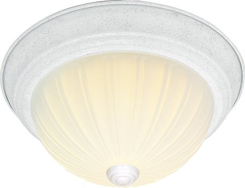 Nuvo Lighting 60/445 ES 3 light 13W 15 Inch MELON DOME WHITE/FROSTED MELON GLASS