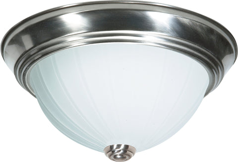 Nuvo Lighting 60/446 ES 2 light 13W 11 Inch MELON DOME BR NICKEL/FROSTED MELON GLSS
