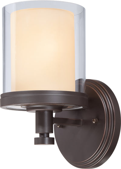 Nuvo Lighting 60/4541 DECKER 1 LIGHT VANITY  SUDBURY BRZ/CLEAR & CREAM GLS