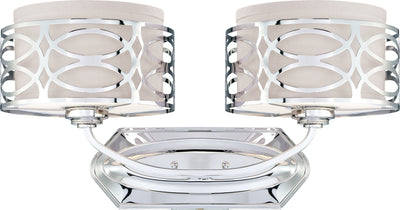 Nuvo Lighting 60/4622 Harlow 2 Light Vanity Fixture with Slate Gray Fabric Shades