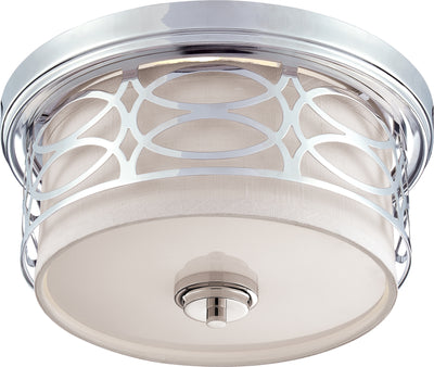 Nuvo Lighting 60/4627 Harlow 2 Light Flush Dome Fixture with Slate Gray Fabric Shade