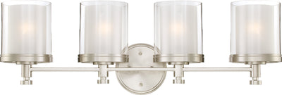 Nuvo Lighting 60/4644 Decker 4 Light Vanity Fixture with Clear and Frosted Glass